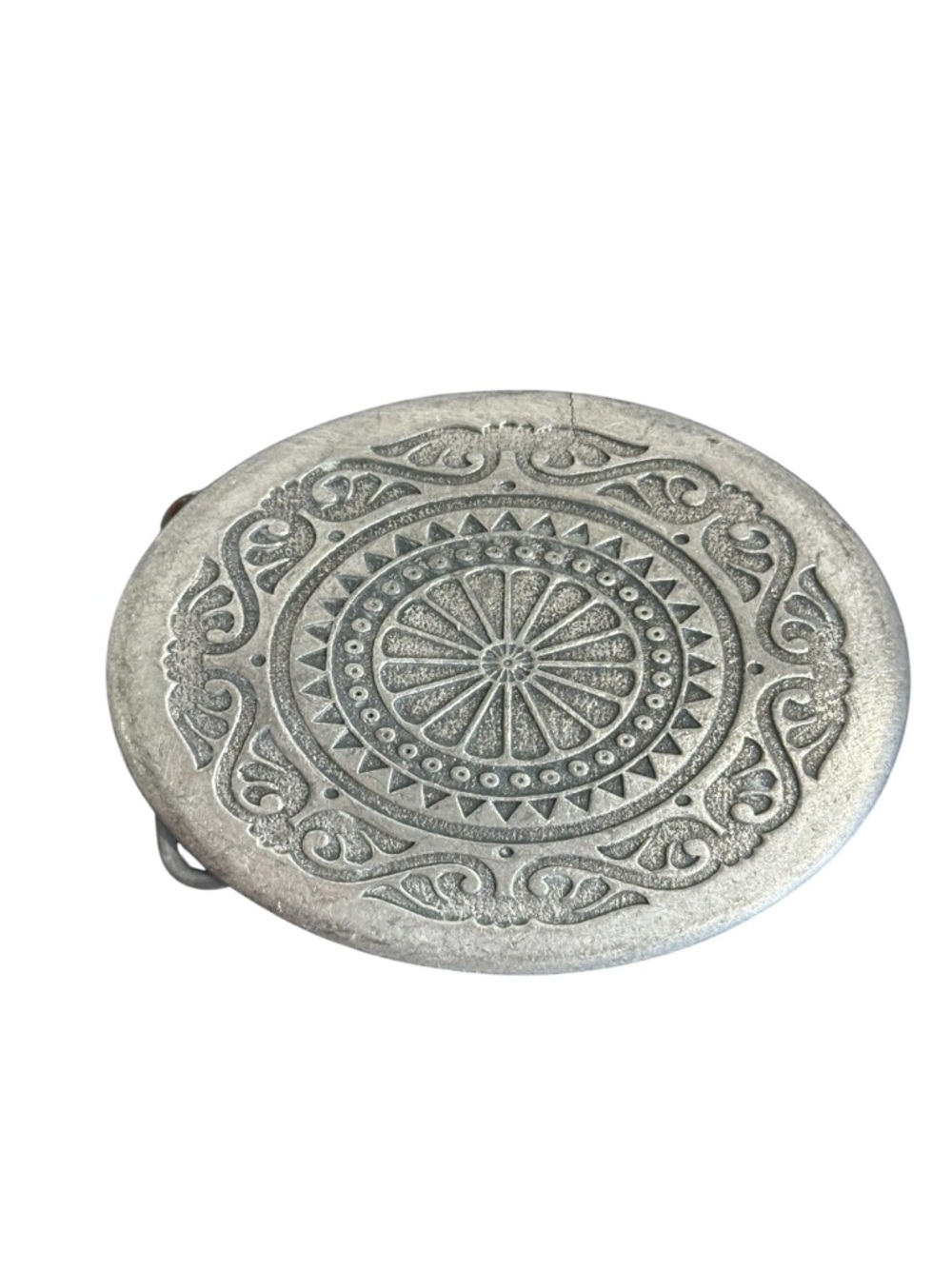 Legend West Oval Belt Buckle Engraved Medalion Western Vintage Silver Tone USA
